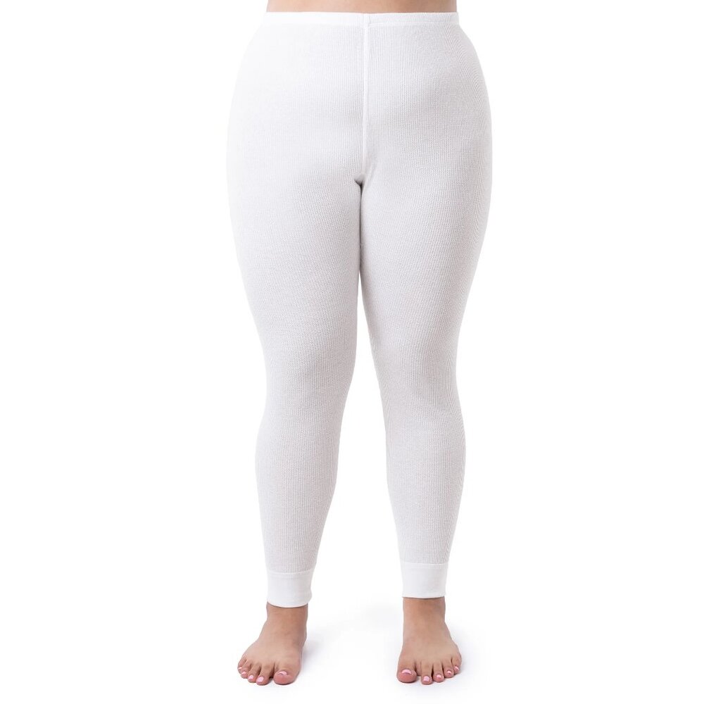 Fruit of the Loom Eversoft Waffle Thermal Pants White Women’s XXXL (22) Snug Fit
